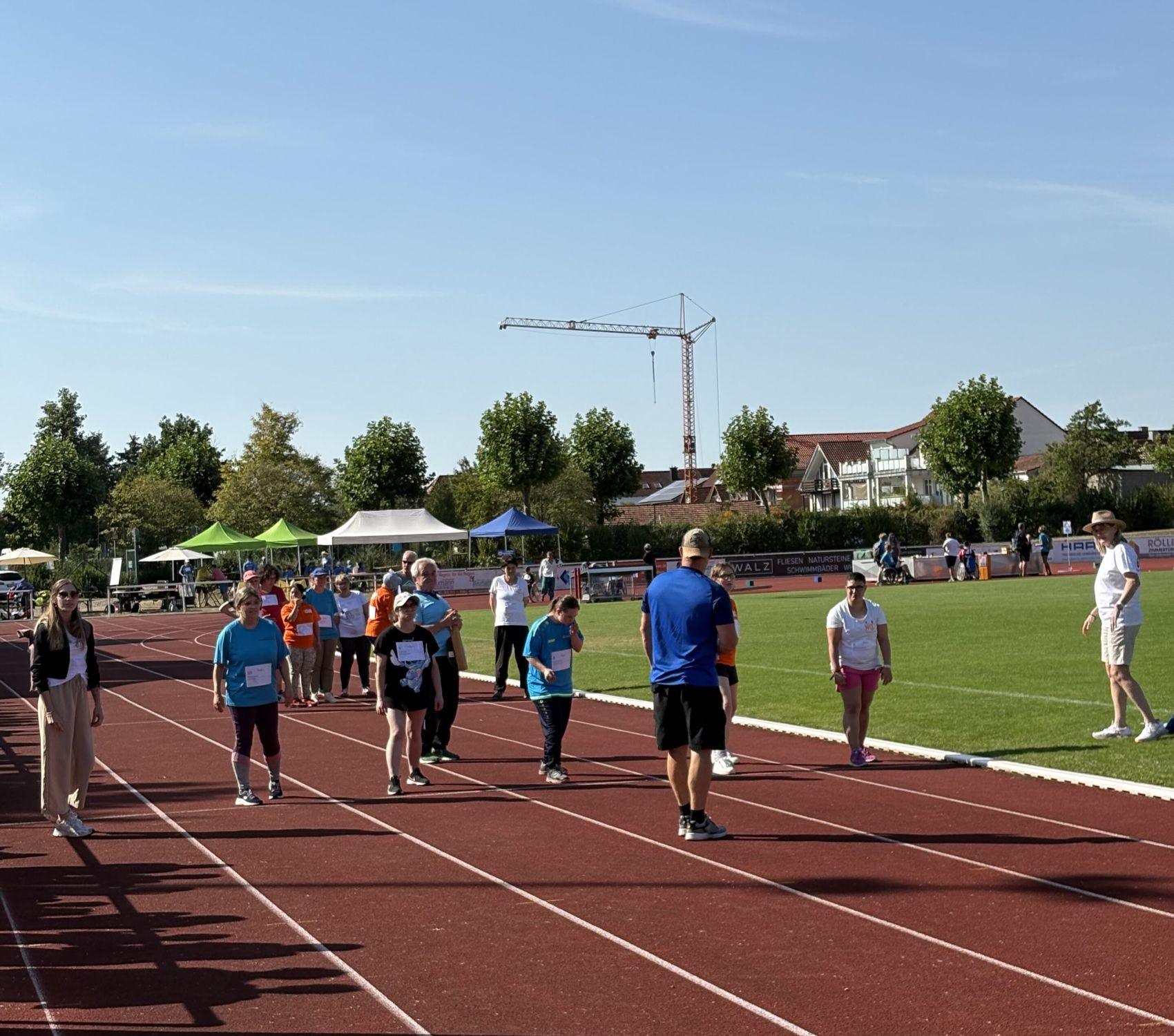 Startaufstellung zum 50-Meter-Lauf