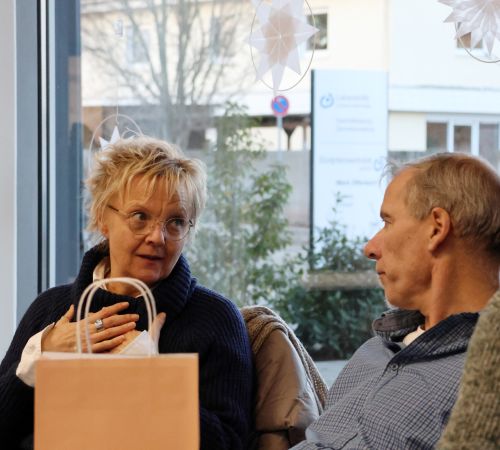 Michaela Puschner und Gerhard Klein im Gespräch bei der Jubiläumsveranstaltung